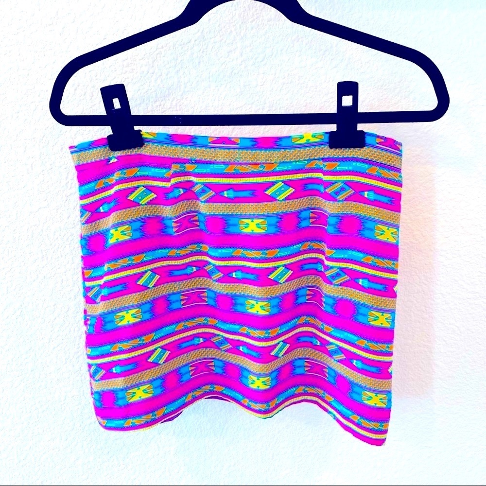 Amanda Uprichard Silk Aztec Print Mini Skirt